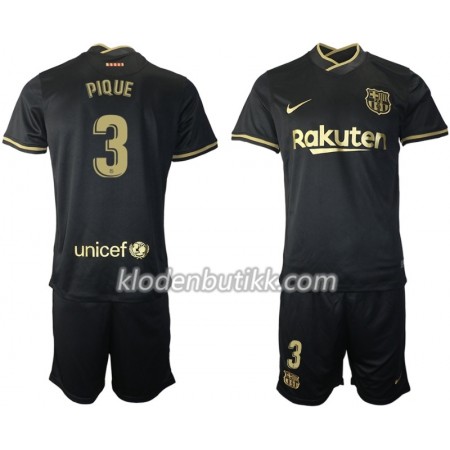 FC Barcelona Gerard Pique 3 Barn Bortedraktsett 2020-2021 Kortermet (+ Korte bukser)